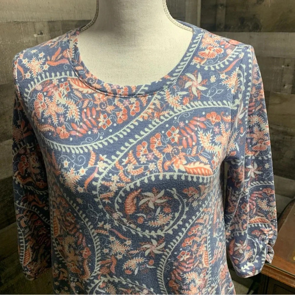 Apt 9 blue paisley dress size small A line pattern with pockets - Picture 3 of 7